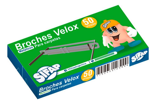 Broches Tipo Nepaco Metal Velox Caja X50 (x4 Unid.) Sifap 0