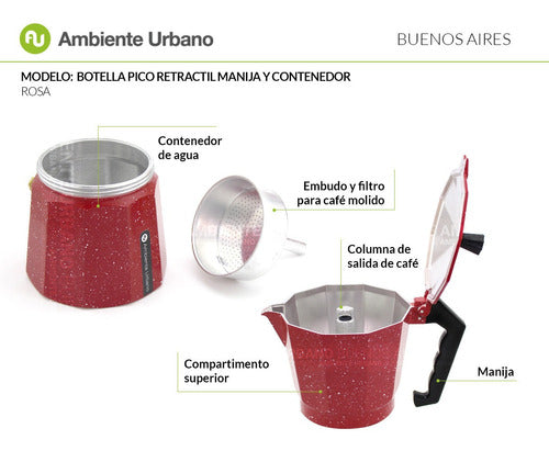 Italian Reinforced 9-Cup Steel Manual Espresso Coffee Maker in Various Colors 18