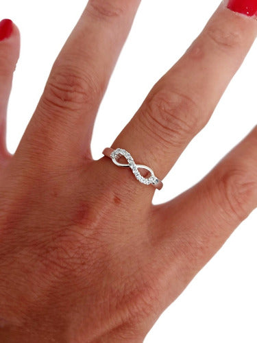 Infinity Ring with Cubic Zirconia 925 Silver (AN12) 0