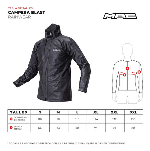 MAC Waterproof Motorcycle Rain Suit Mac Blast Black 2