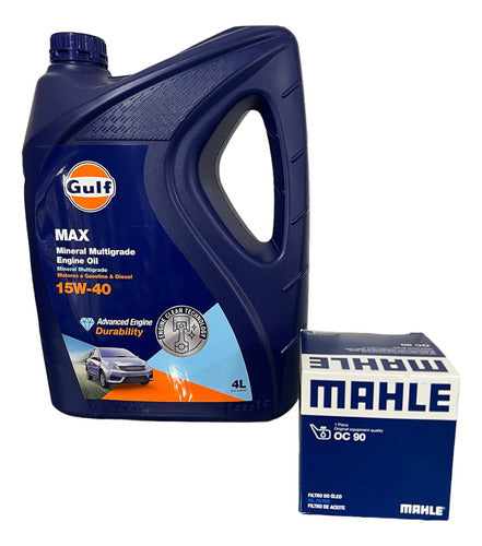 Gulf Oil 15w40 + Mahle Oil Filter for Corsa 1.4 / 1.6 / 1.8 N 0