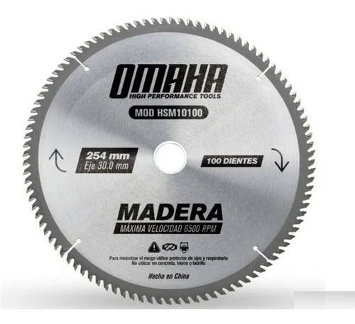 Omaha 254 X 30 Mm 100 Teeth Wood Saw Blade 10" 0