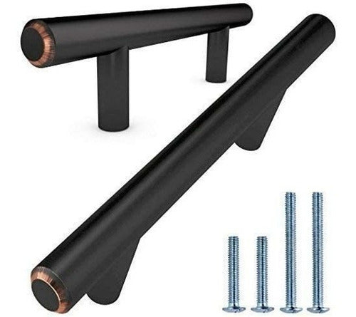 10 Tiradores De Estilo Europeo Macizo 155mm - Bronce/negro 0