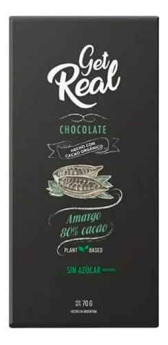 Get Real Chocolate Amargo 80 % Sin Azucar X70g 0