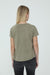 Portsaid Women's Green Cotton Short Sleeve Washed T-Shirt 3