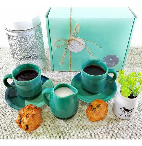 Handcrafted Ceramic Breakfast Set Gift Box Artisanal Crafted Cups Kit Kvjp063 5