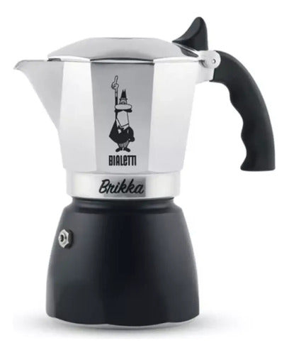 Bialetti Italian Espresso Coffee Maker Brikka 2 Cups Grey Febo 0