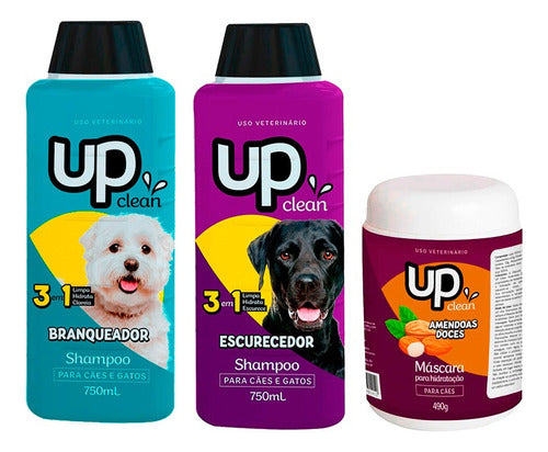 Kit Shampoo Escurecedor+ Clareador+ Máscara Amêndoas Upclean 0