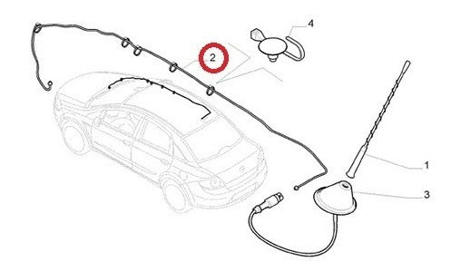 Fiat Original Antenna Cable for Linea Models 2