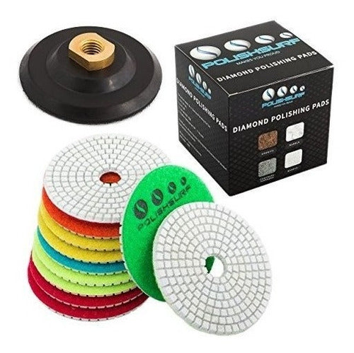 Polishsurf Diamond Polishing Pads Wet/Dry Set 4 Inch 0