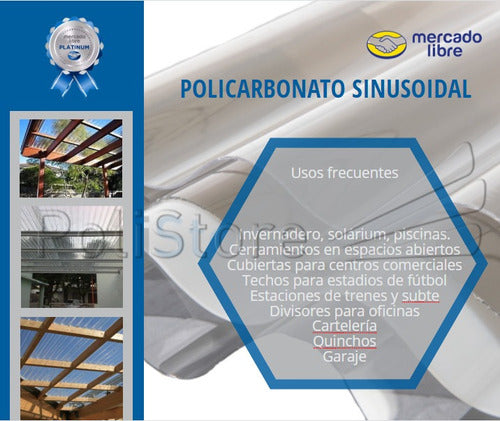 Corrugated UV Filtered Polycarbonate Sheet 1.0mm X 2.50mts - POLISTORE 7