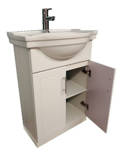 Bathroom Vanity 0.50 M. White with Ceramic Sink 0