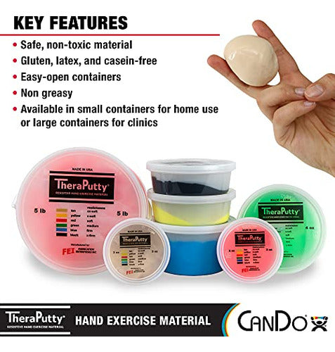 Hand Exercise Putty Cando Theraputty Standard Rehabilitation 4