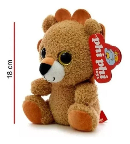 Phi Phi Toys Sitting Plush Animal Lion with Glitter Eyes 1662 1