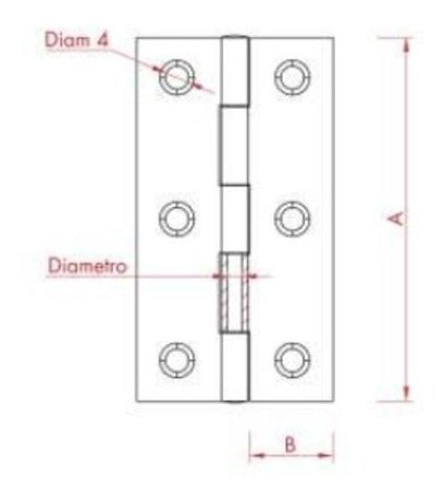 Fumaca Bisagra Libro 75mm Zincada Dorada 3 Pulgadas x12 Uds 1