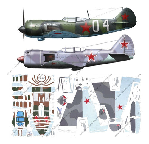 Lawoczkin La-5fn 1.33 Papercraft X 2 Esquemas 0