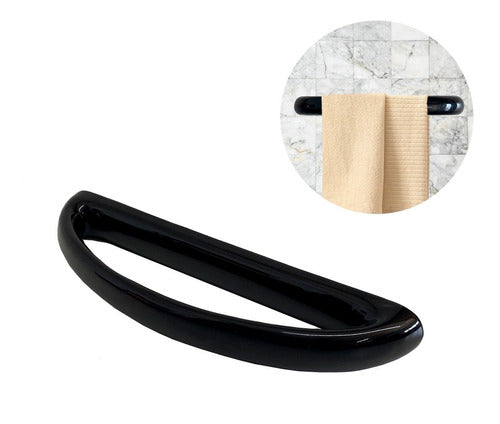 Daccord Toallero Para Baño De Loza Negro Brillante Calidad Premium 0