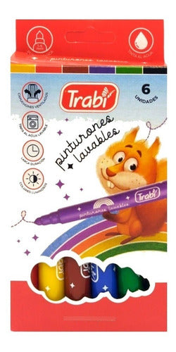 Trabi Washable Colorful Markers X 6 Colors 0