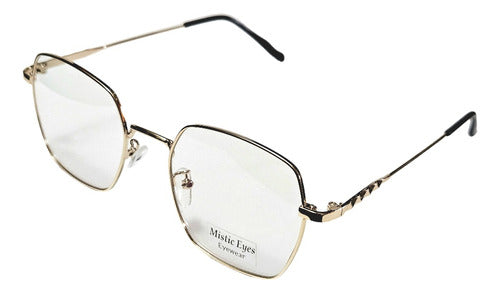 Hexagonal Eyeglasses Golden Metal Frame Rose Gold Lenses Hexa 0