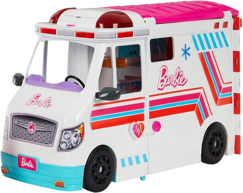 Conjunto Ambulância Resgate Da Barbie Luz E Som Mattel Hkt79 0