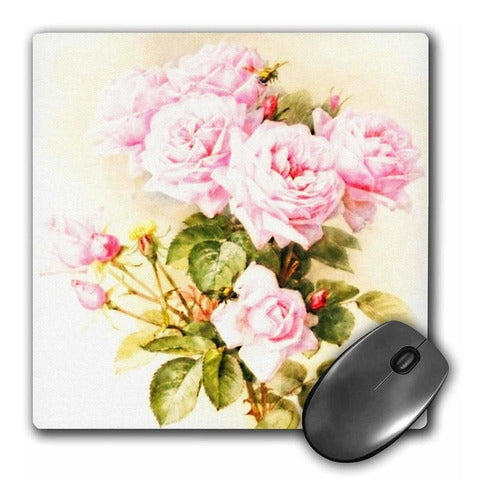 Red Plum Blossom Designed Oblong-shaped Mouse Pad 0