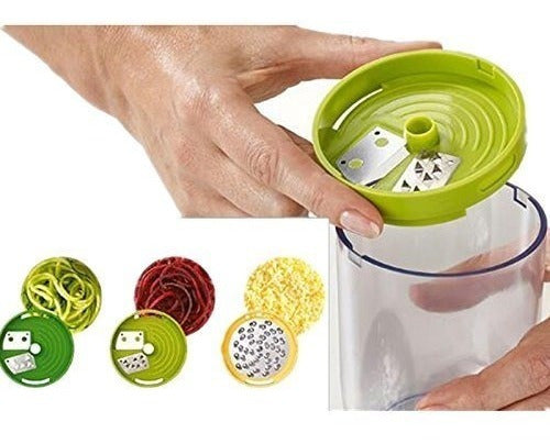 Cortador De Verduras Espiral Fideos Rallador Hilador Manual 5