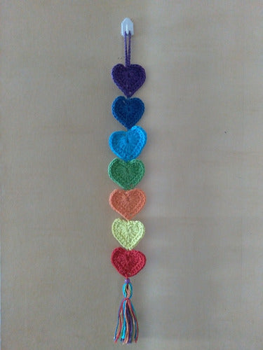 Colgante Artesanal Crochet 7 Chakras Corazón . Apapacha 0