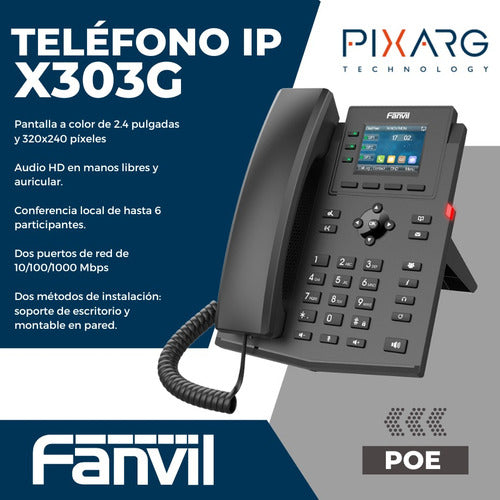 Fanvil X303G IP Office Phone with Color LCD 2.4" and HD Audio 1