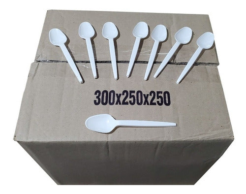 Clean Lab SRL White Disposable Sundae Plastic Spoons - 10,000 Count 6