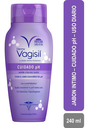 Jabón Líquido Dermo Vagisil Cuidado Ph 240ml 2