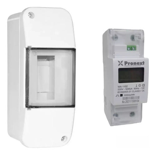 Pronext Digital Home Light Consumption Meter for Din Rail + Box 0