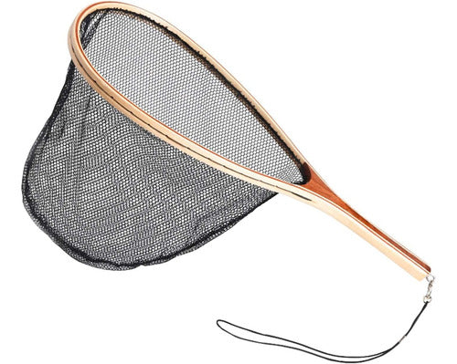 NC Tear Drop Fly Fishing Landing Net Wooden Frame Trout Bass Catch And Release Net Waterproof Nylon Mesh 0