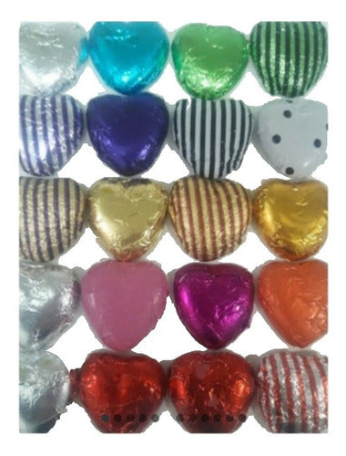 FLA FLP Puro Chocolate Heart-Shaped Chocolate Bonbons - 100 Pack 0