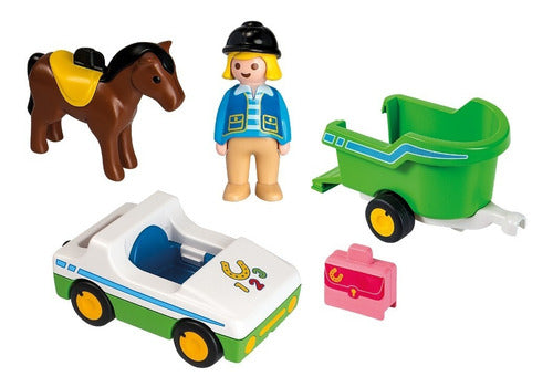 Playmobil 123 70181 Zoo Car With Horse Trailer 1