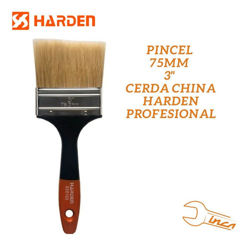 Harden Professional 75mm (3'') Short Bristle Brush with Wooden Handle 1