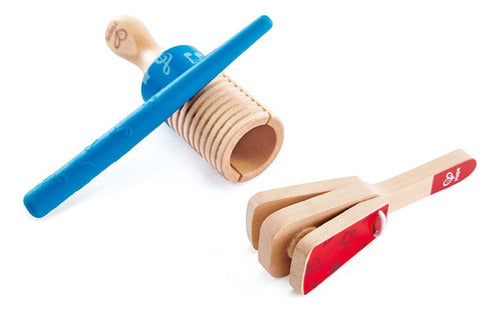 Dúo De Percusión Hape Instrumentos Musicales Madera Juguete 0