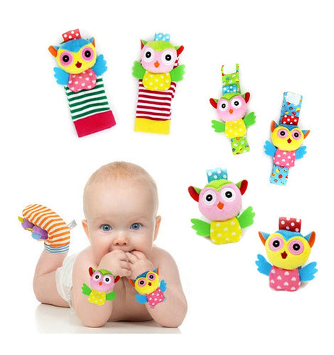 Sassy 2 Wrist Rattles 2 Socks Rattles Baby Stimulation Set 4 Pieces 1