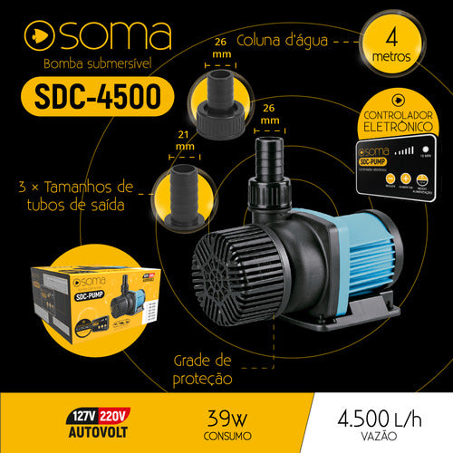 Bomba Sub Soma Alta Vazao Eletr Sdc- 4500 (4500l/h) Autovolt 1