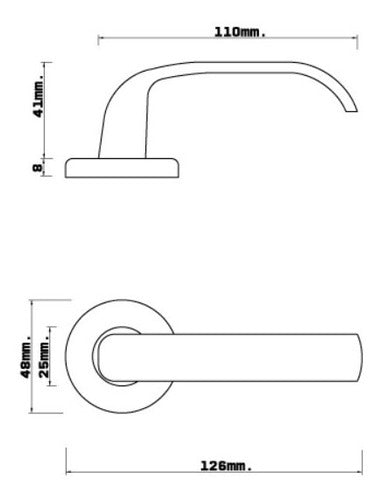 Manija Picaporte Doble Bal En Bronce Inox Con Bocallav Sidañ 4