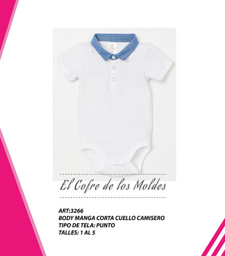 El Cofre de los Moldes Digital Baby Body Shirt Collar Mold, Complete Size Pack 1 to 5 1