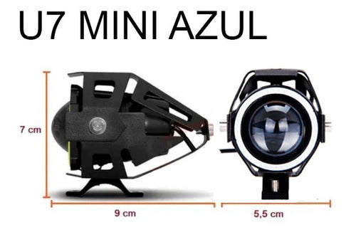 Farol Milha Angel Eye U7 Mini Azul Xtz 250 Tenerê 2015 2016 1