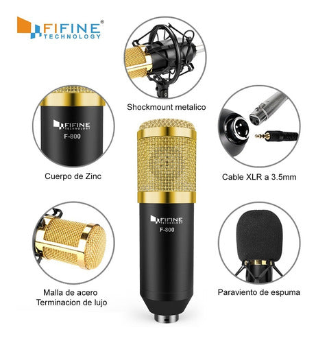 Fifine F-800 Condenser Microphone in Black 3