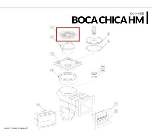 Tapa Rejilla P/skimmers Vulcano (modelo Nuevo) 3