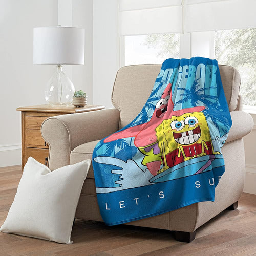 Nickelodeon SpongeBob SquarePants Surf Tops Plush Throw Blanket 1