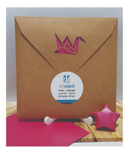 Eypapel Fuchsia Pearlized Origami Paper: 10x10 Pack of 40 Sheets 1