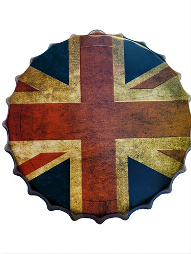 iAtik Store Vintage British Flag Metal Sign 40 Cm Diameter Retro 0