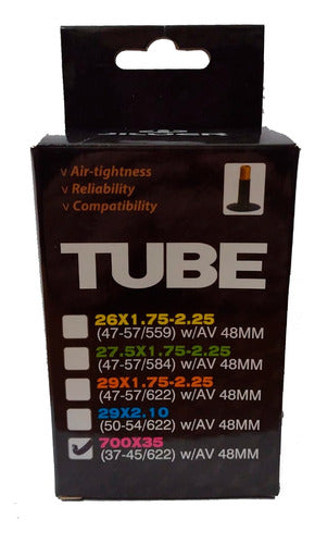 Jiluer Bicycle Tube 700 X35/43 V/ Auto 48mm (13626j) 0