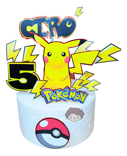 Adorno Pokemon Decoración Torta Topper Personalizado Cumplea 0