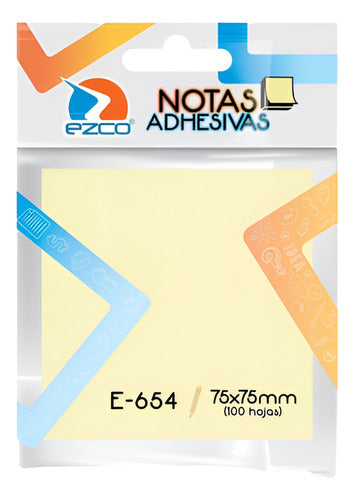 Ezco Yellow Sticky Notes 75x75 mm 100 Sheets 0