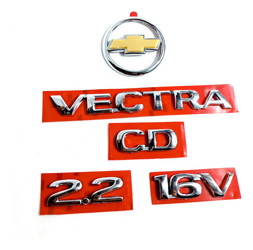 Kit Emblemas Chevrolet Vectra Cd 2.2 16v 1998 A 2001 Valija 0